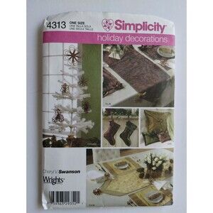4313 Simplicity Sewing Pattern Christmas Accessories Holiday Decorations